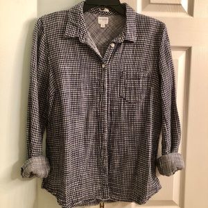 J. Crew Crinkle Gingham boyfriend